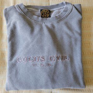 Gold’s Gym Iconic Logo Embroidered Cotton Pullover Sweatshirt - L, Silver Grey